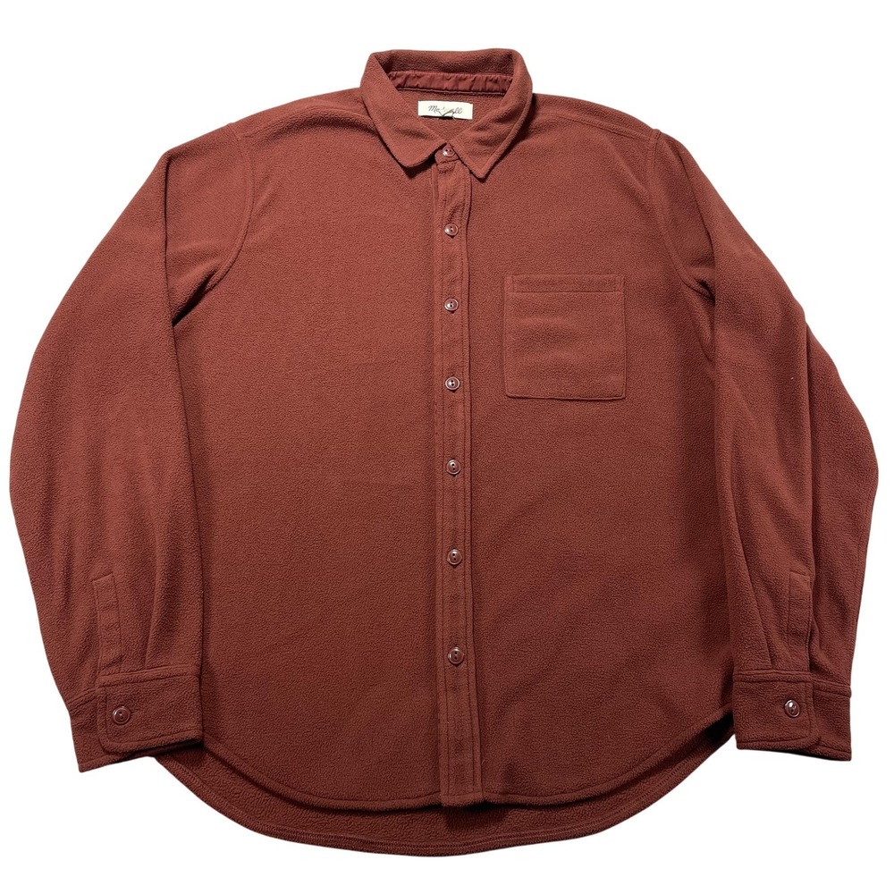 Madewell Shirt Womens Medium Brown Fleece Button Up Long Sleeve Collared Top
